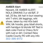 Active Amber Alert for 3-year-old Nola Dinkins