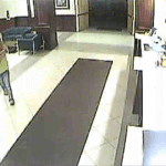 Surveillance photo of Megan Waterman in Holiday Inn front lobby
