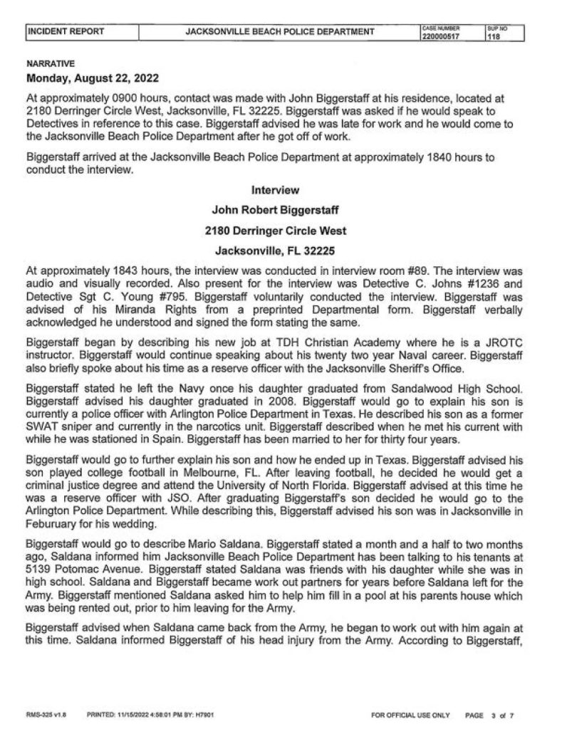 John Biggerstaff - Murder of Jared-Bridegan