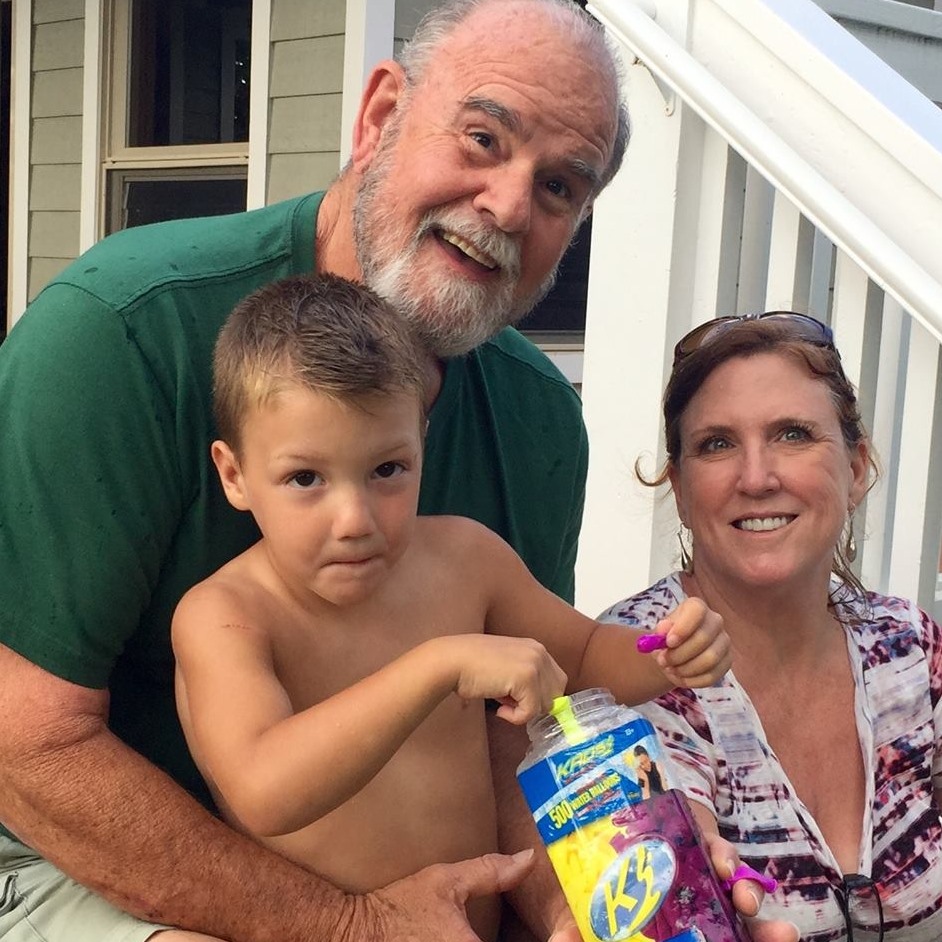 Kay Vallow Woodcock and Larry Woodcock with JJ